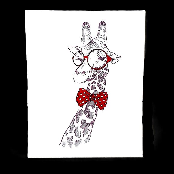 Other - Giraffe with Glasses & Bowtie Art Print